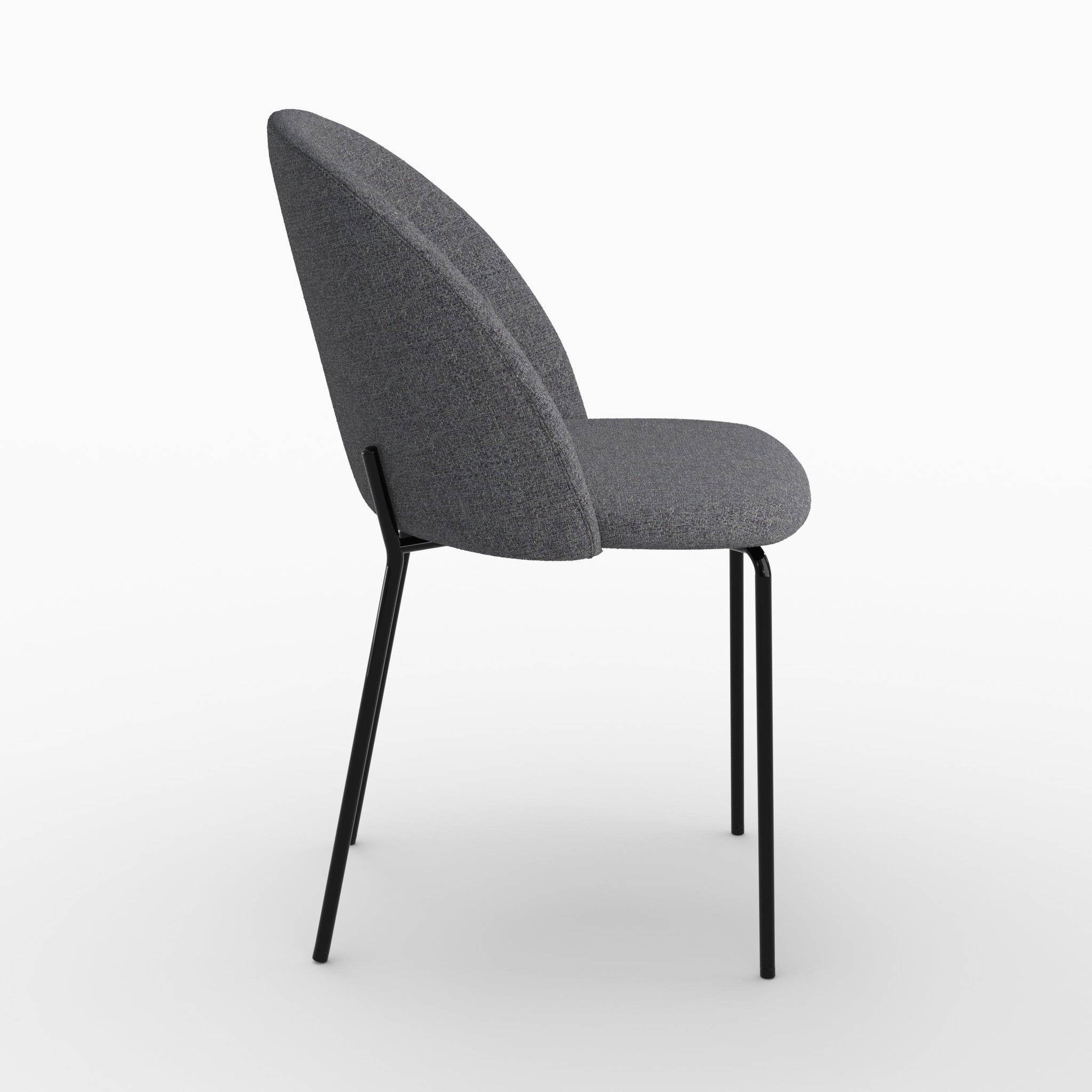 Voir la diapositive 6 : MAISON PAVANE Lot de 2 chaises en tissu chiné gris foncé-karl