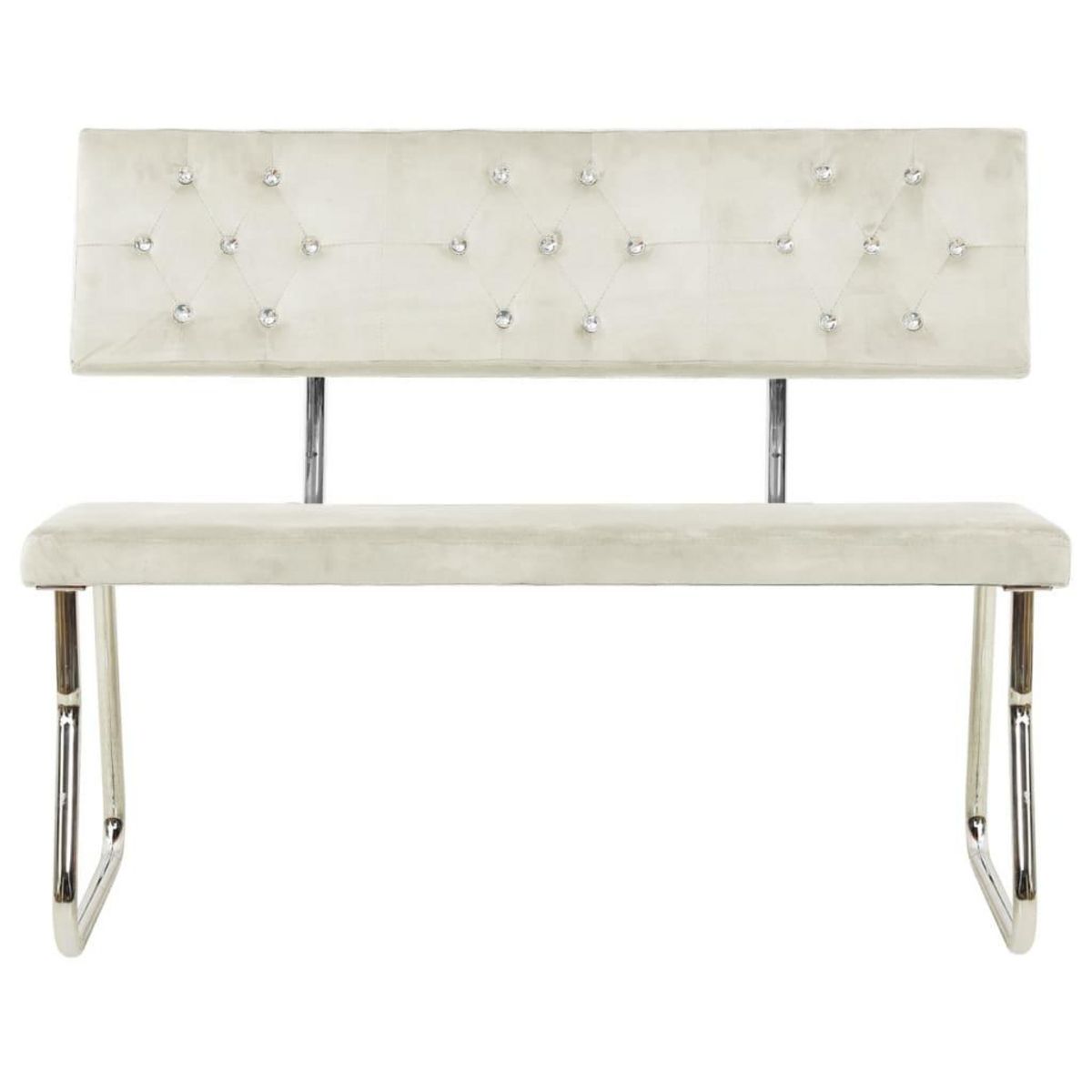 VIDAXL Banc 110 cm Blanc creme Velours