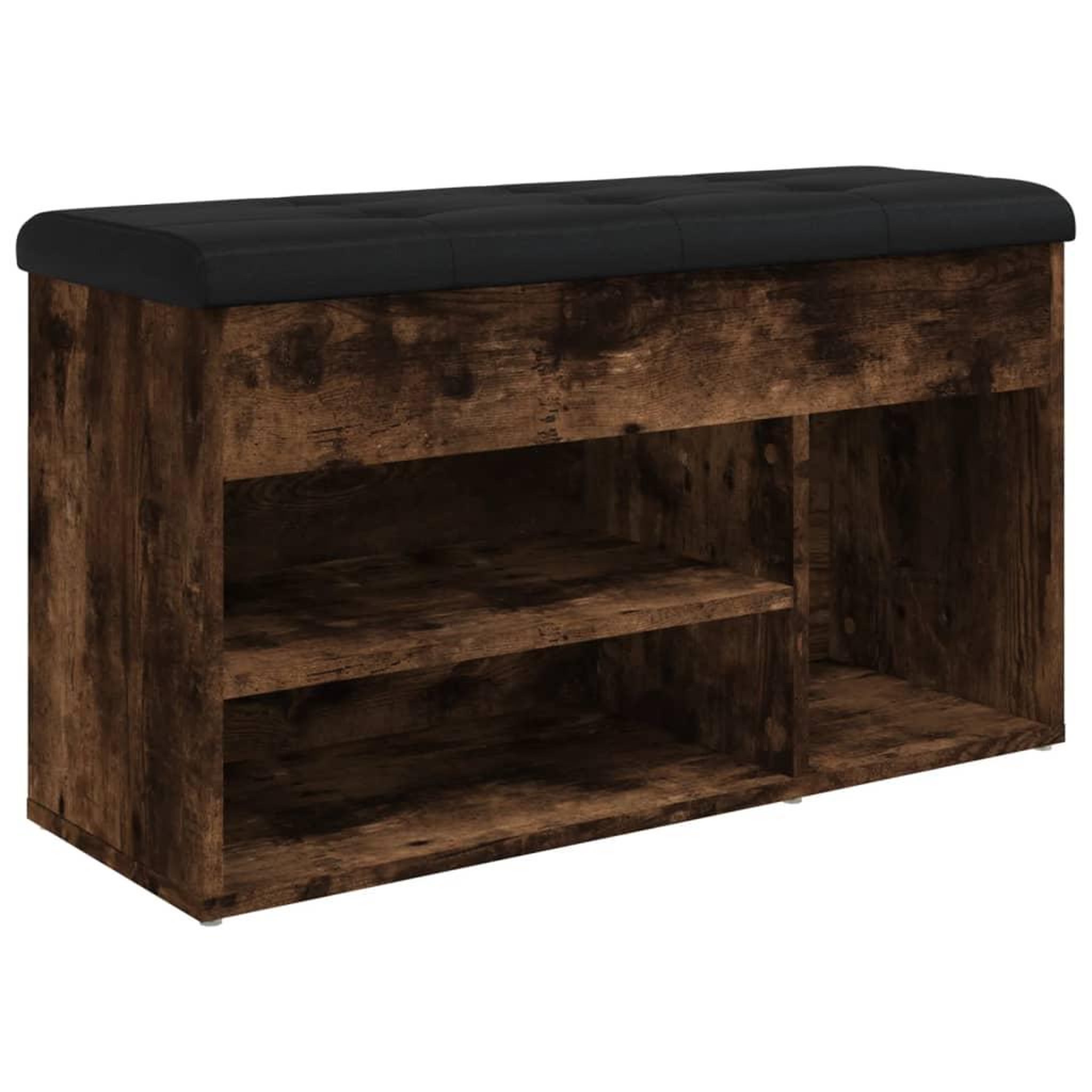 Voir la diapositive 2 : VIDAXL Banc a chaussures chene fume 82x32x45,5 cm bois d'ingenierie
