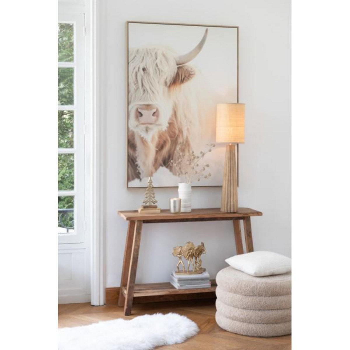 Paris Prix Tableau Imprimé Déco  Tête de Yack  103x143cm Beige