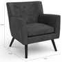 Voir la diapositive 5 : ID MARKET Fauteuil scandinave ANITA en velours gris anthracite