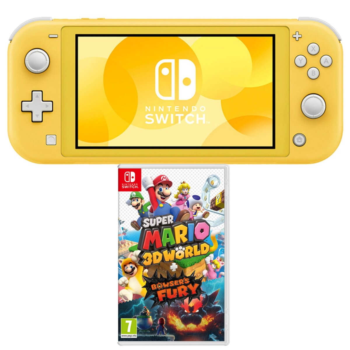 NINTENDO Console Nintendo Switch Lite Jaune + Super Mario 3D World