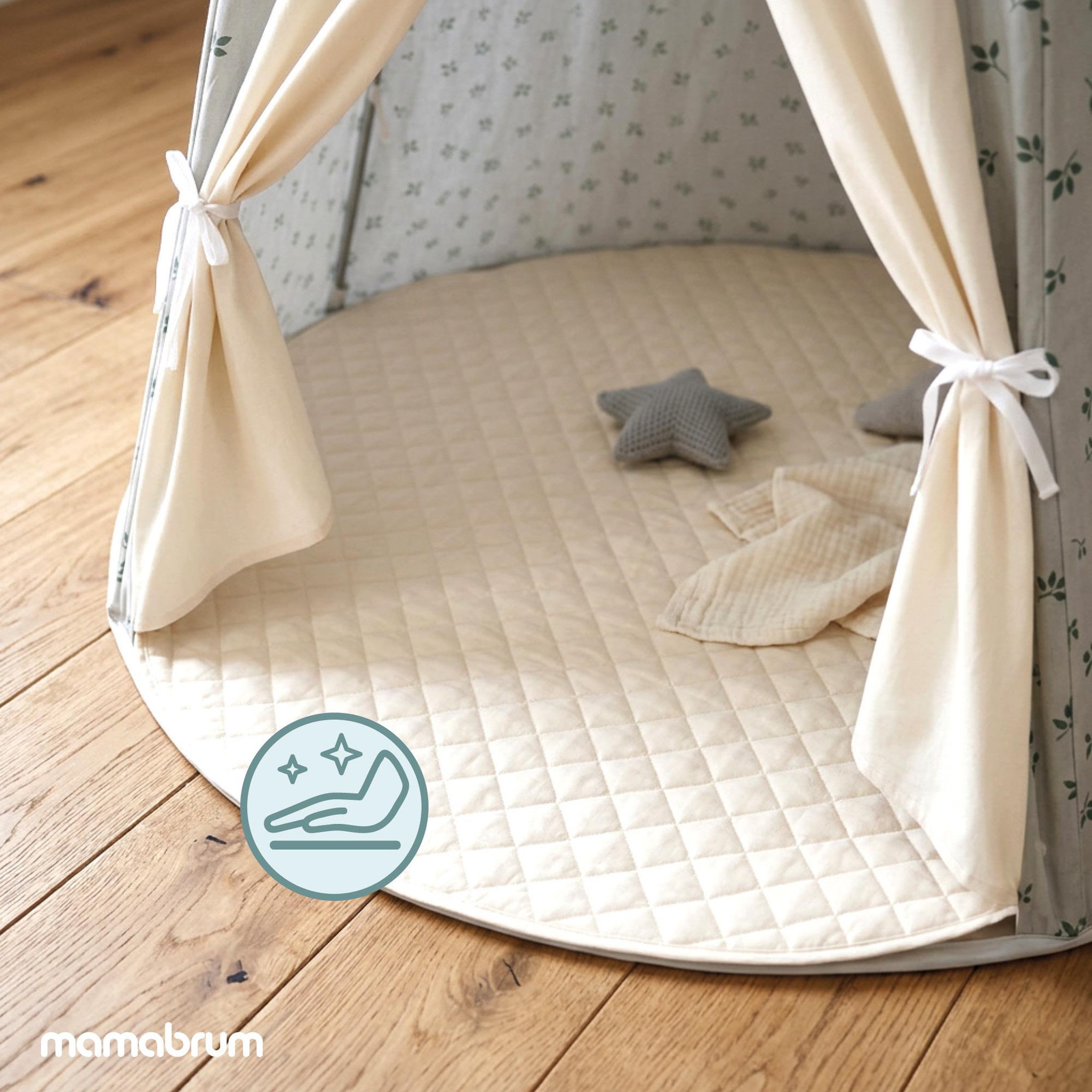 Voir la diapositive 5 : MAMABRUM Tente Tipi Château de Jeu Enfant Avec Structure Bois et Lumère LED Mamabrum