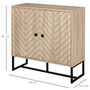 Voir la diapositive 3 : HOMCOM HOMCOM Buffet meuble de rangement 2 portes bois et pieds en métal noir dim. 80L x 29,5l x 80H cm