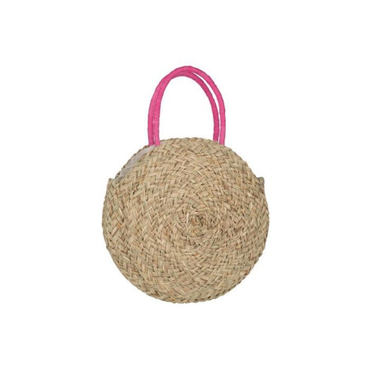 Paris Prix Sac de Plage  Fleur  40cm Naturel & Fuchsia