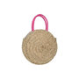 Voir la diapositive 2 : Paris Prix Sac de Plage  Fleur  40cm Naturel & Fuchsia