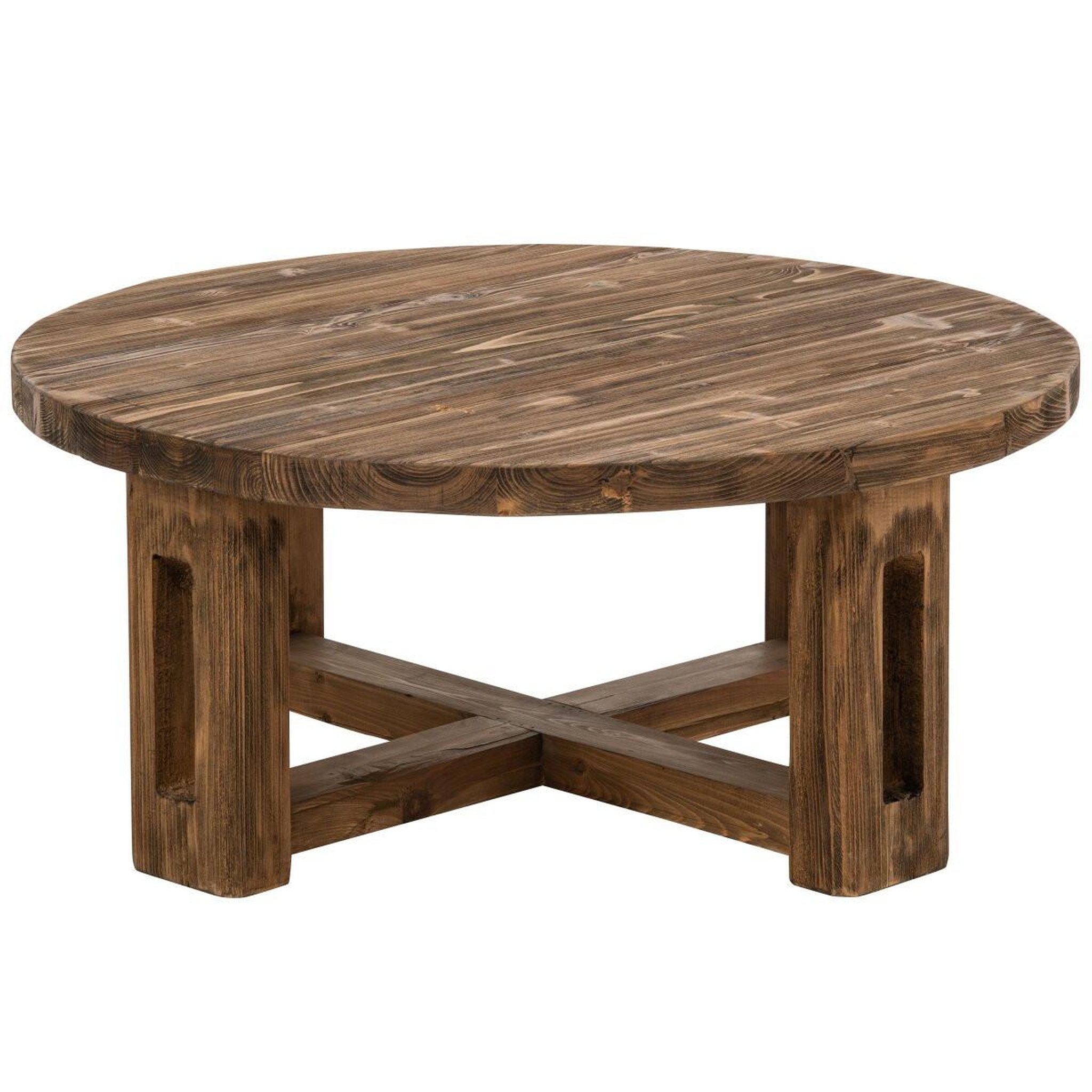 Voir la diapositive 2 : J-LINE Table basse en bois  dorothée  105cm marron