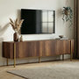 Voir la diapositive 2 : Habitat et Jardin Meuble TV en bois  Nexus  - 180 x 30 x 45 cm - Noyer Baroque Or