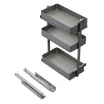 EMUCA SRL Chariot extractible Harmony avec fermeture à amortie -  Module largeur 300mm hauteur 800mm -  Acier et Bois -  Gris anthracite