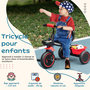 Voir la diapositive 4 : HOMCOM Tricycle pour enfant évolutif avec siège réglable - pédales - 2 paniers - ceinture - pour enfant de 2 à 5 ans - rouge et noir