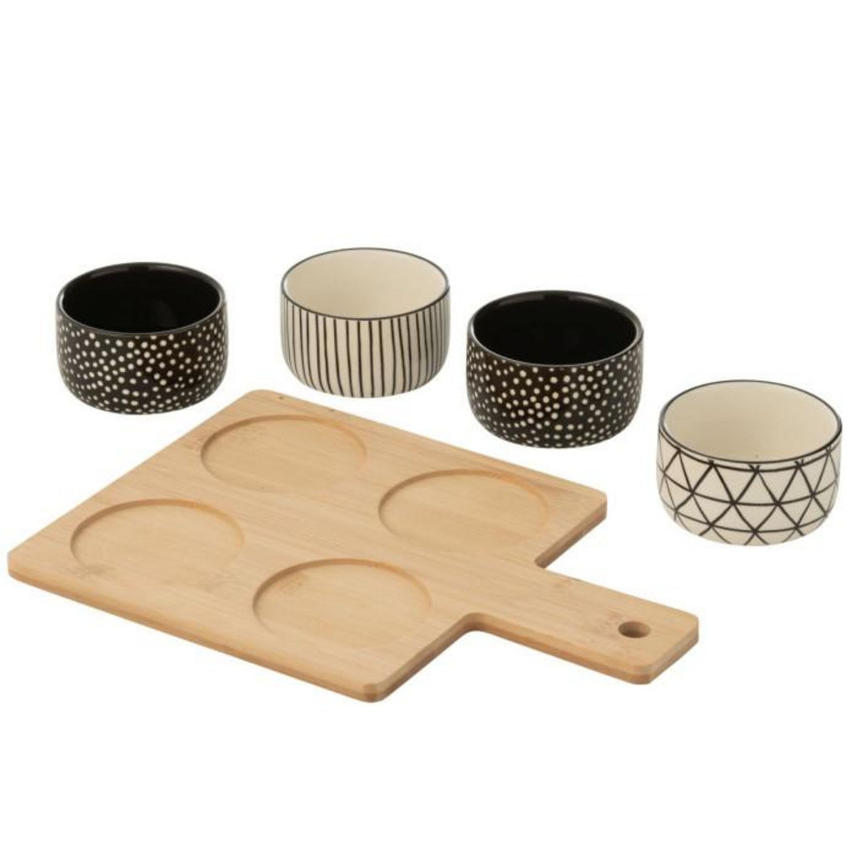 Paris Prix Service Apéritif 5 Pièces  Avery  31cm Noir & Blanc