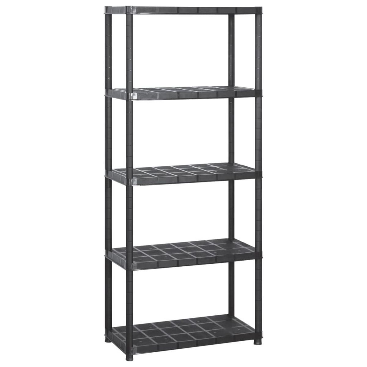 VIDAXL Etagere de rangement a 5 niveaux Noir 284x38x170 cm Plastique