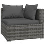 Voir la diapositive 4 : VIDAXL Salon de jardin 4 pcs avec coussins Resine tressee Gris