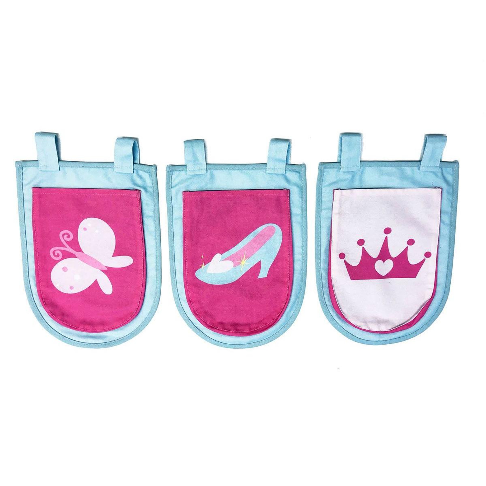 Paris Prix Lot de 3 pochettes  pino princesse  52cm rose & bleu