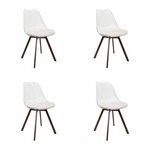 Paris Prix Lot de 4 Chaises Coussin Côtelé  Scott  82cm Transparent & Beige
