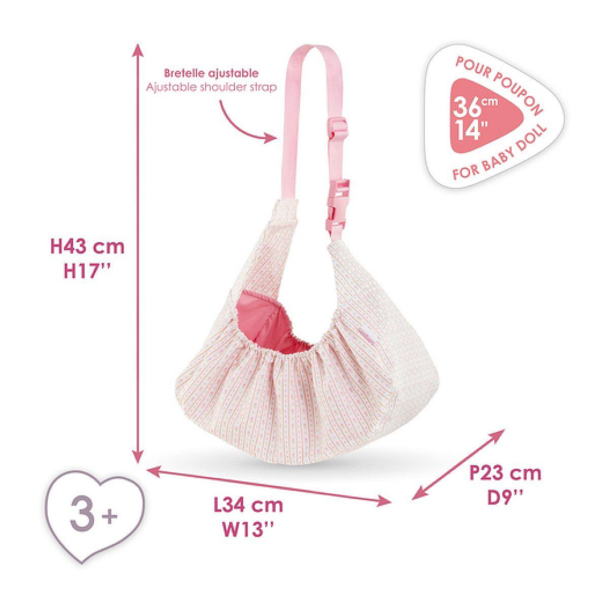 Voir la diapositive 4 : Corolle Bb36 sac de portage tulipes