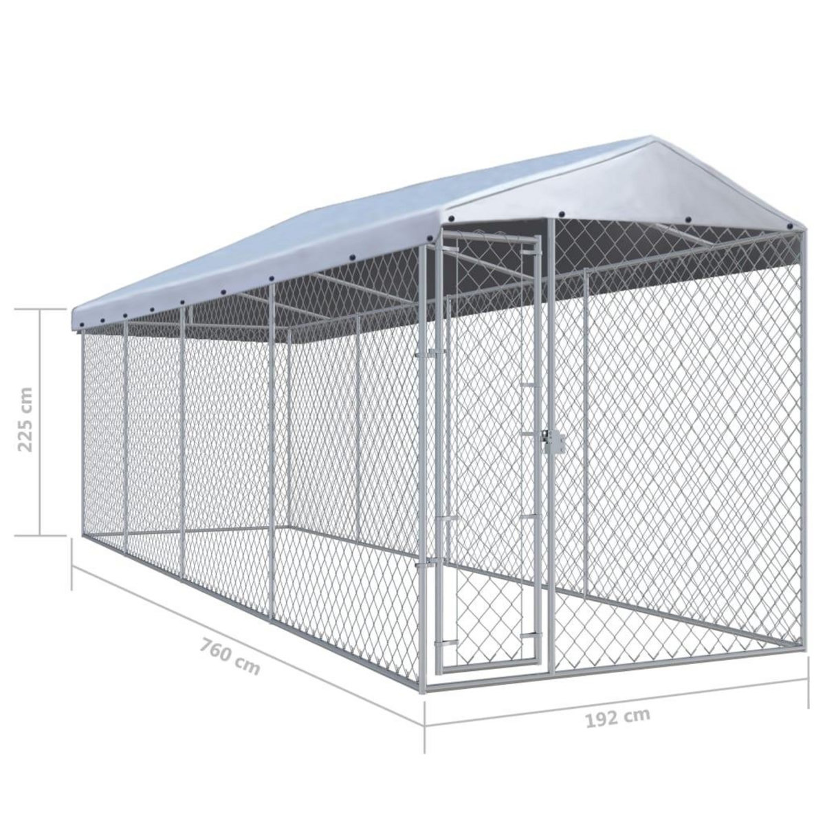 VIDAXL Chenil exterieur avec toit pour chiens 760x190x225 cm