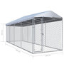 Voir la diapositive 6 : VIDAXL Chenil exterieur avec toit pour chiens 760x190x225 cm