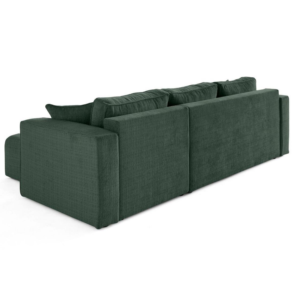 BEST MOBILIER Topaze - canapé d'angle déhoussable réversible 4 places en velours texturé