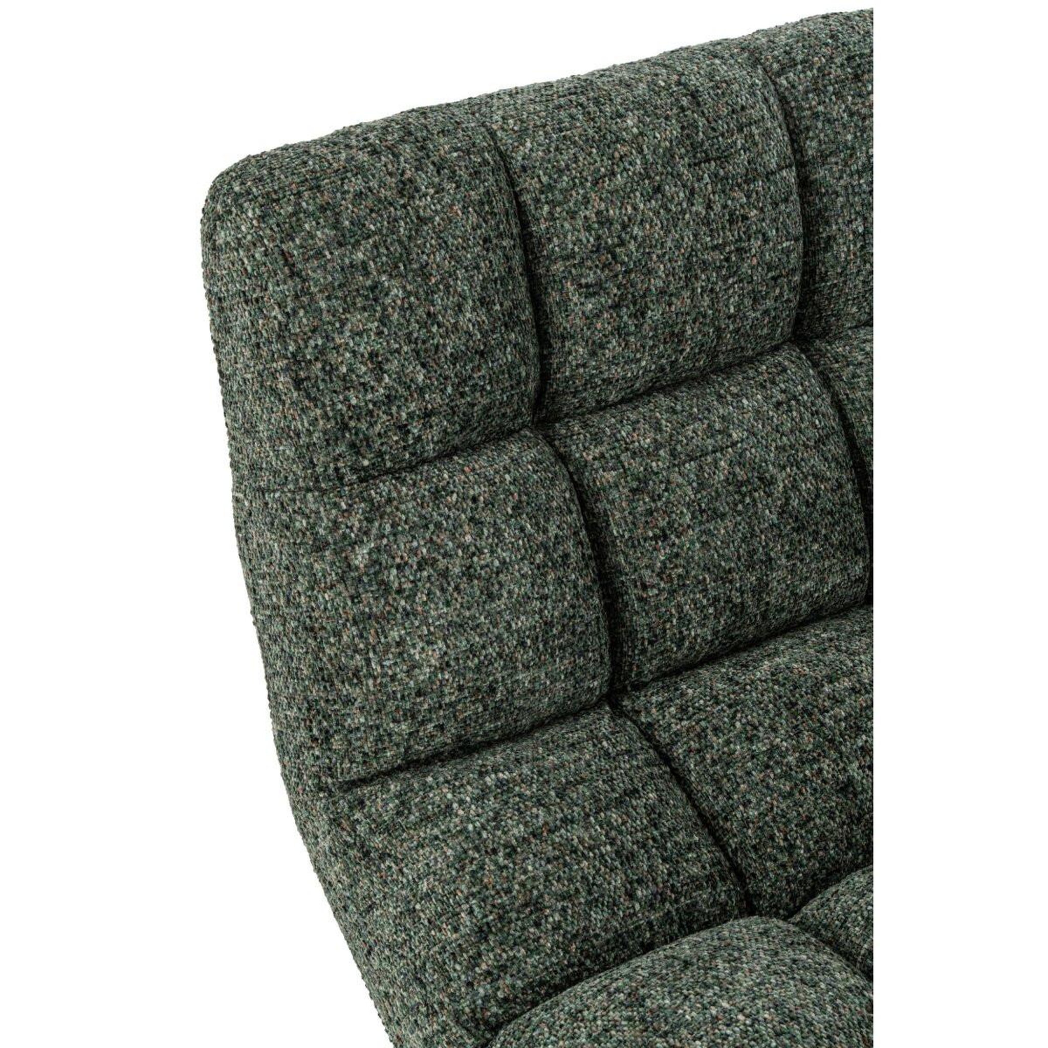 Voir la diapositive 5 : J-LINE Fauteuil Matelassé en Tissu  Corentin  95cm Vert