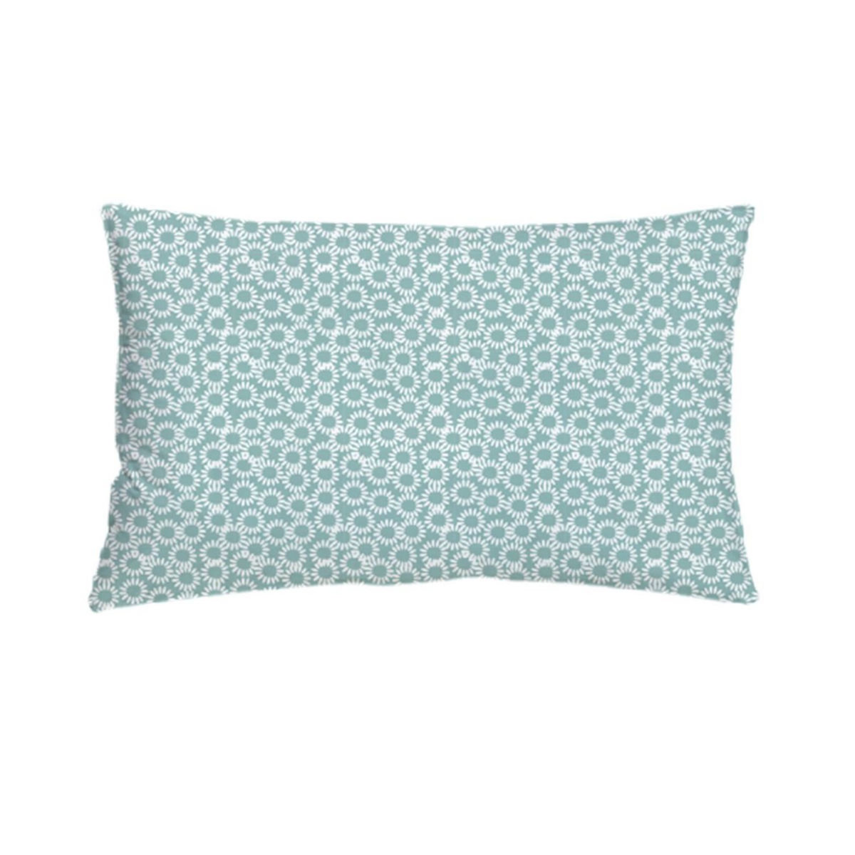 Coussin déco déhoussable avec Zip en coton FLORAL GREEN 