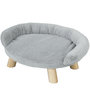 Voir la diapositive 1 : PAWHUT Canapé panier chien ou chat design scandinave housse amovible pieds en bois peluche douce gris