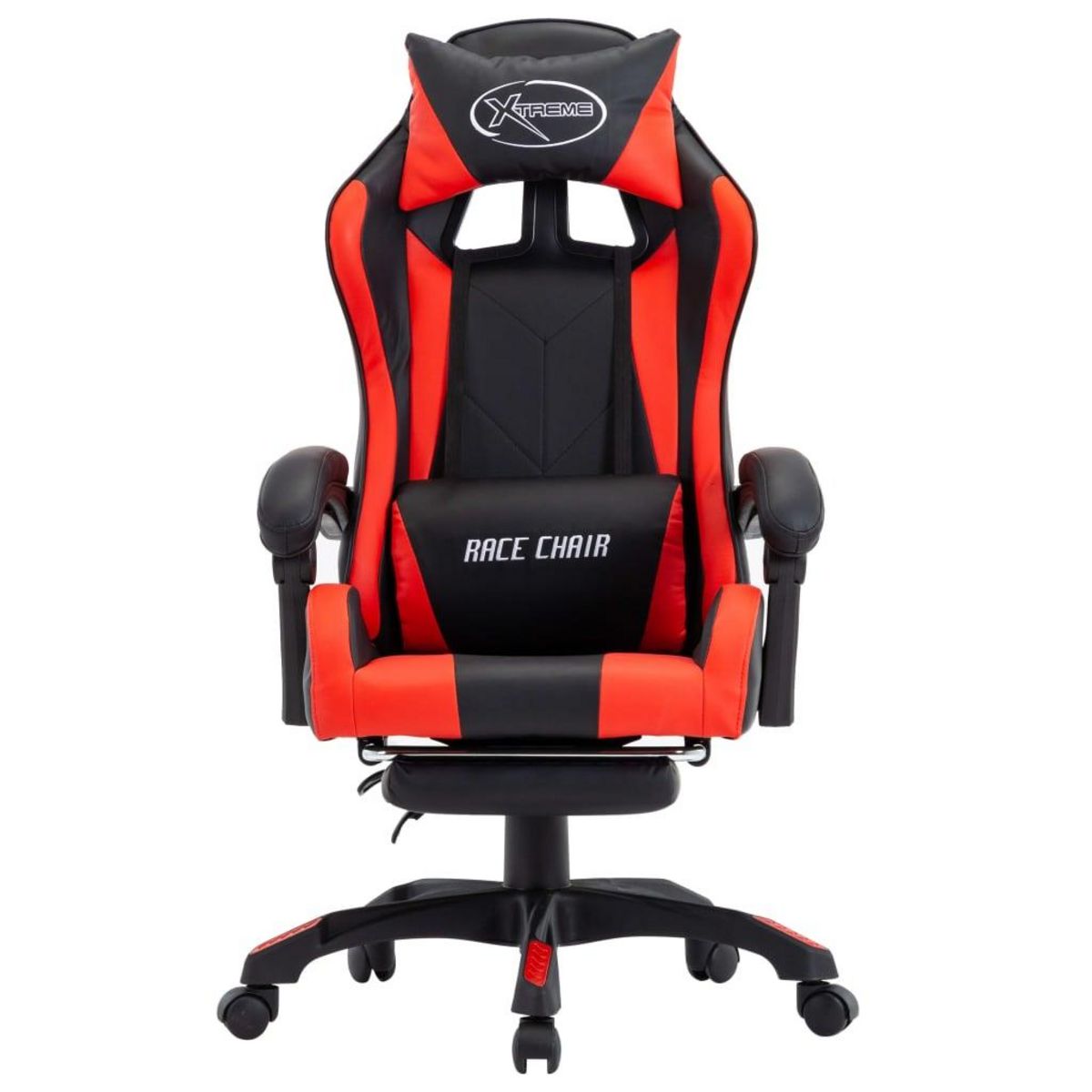 VIDAXL Fauteuil de jeux video et repose-pied Rouge et noir Similicuir