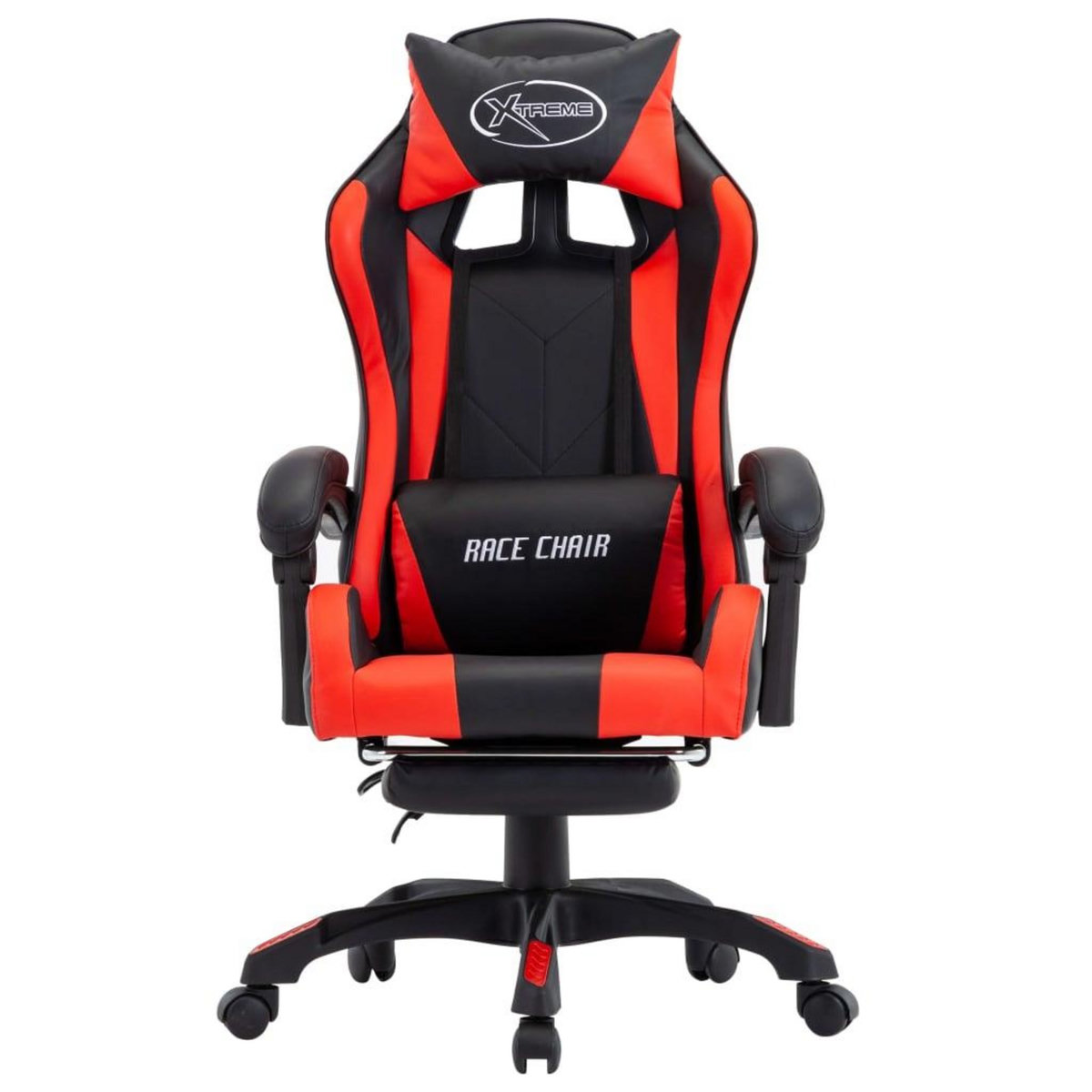 VIDAXL Fauteuil de jeux video et repose-pied Rouge et noir Similicuir