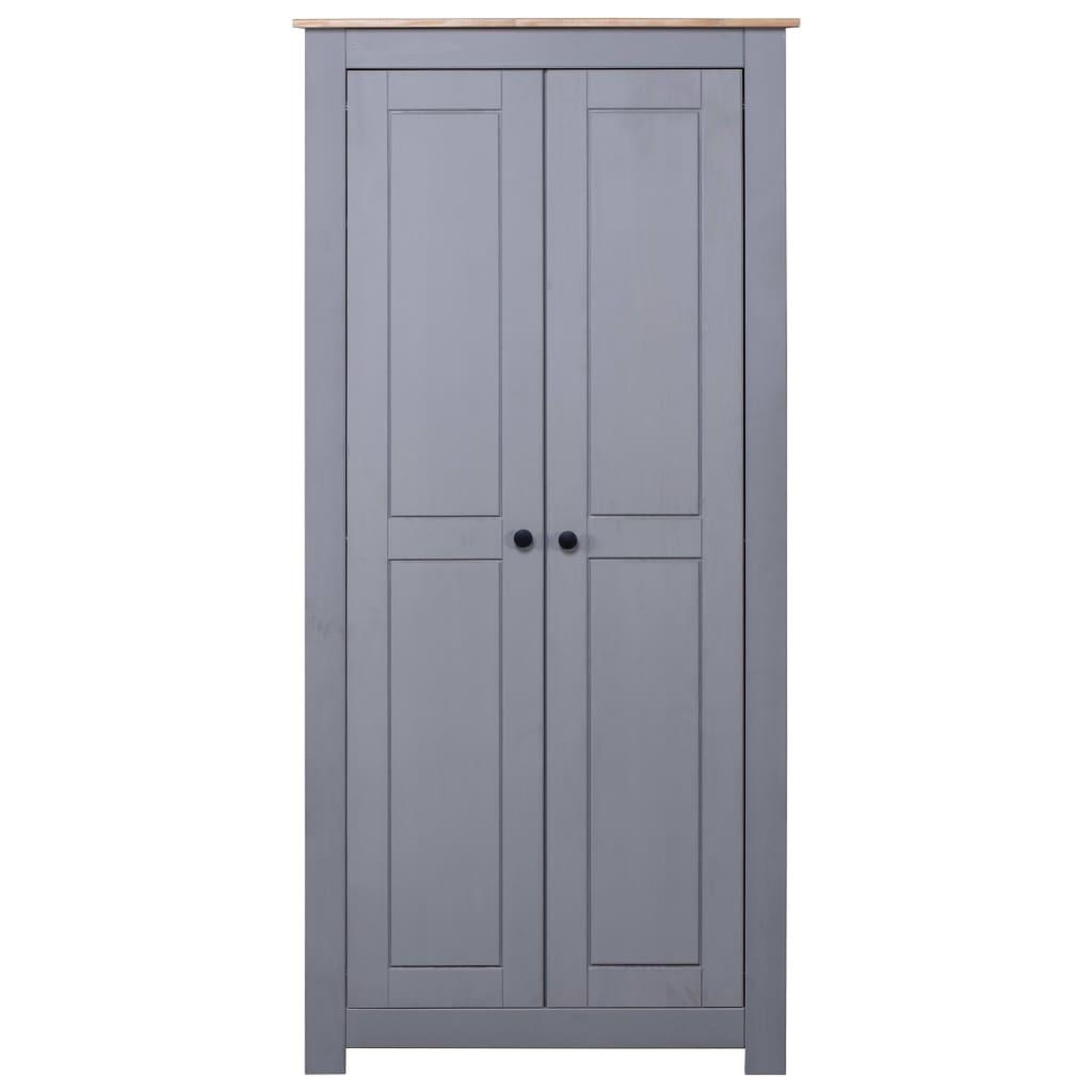Voir la diapositive 2 : VIDAXL Garde-robe Gris 80x50x171,5 cm Pin massif Assortiment Panama