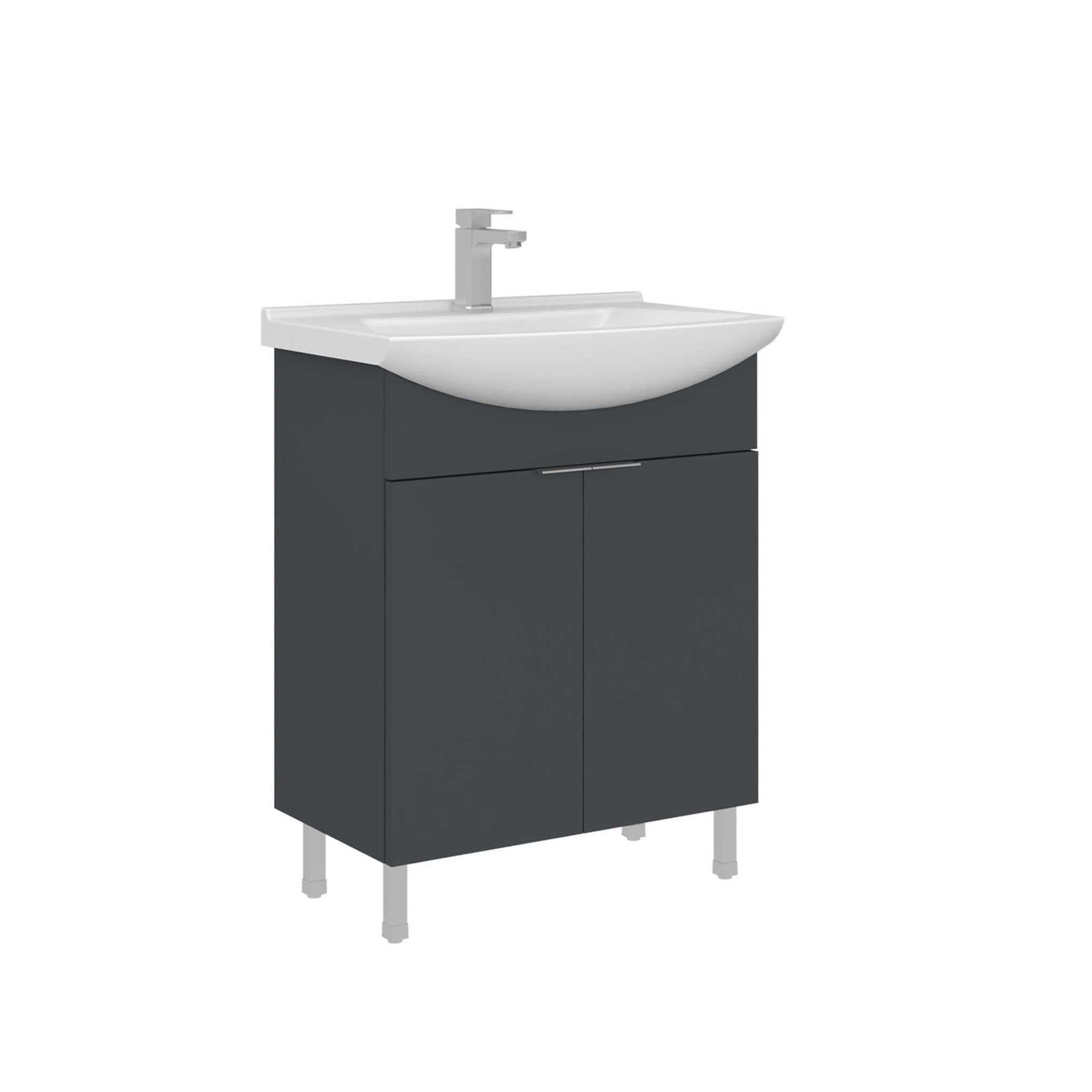 Habitat et Jardin Meuble Vasque  Purus 65  - 65 x 50 x 83 cm - Matte Anthracite
