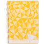 AUCHAN Cahier à spirale 21x29,7cm 180 pages grands carreaux Seyes jaune motifs triangles