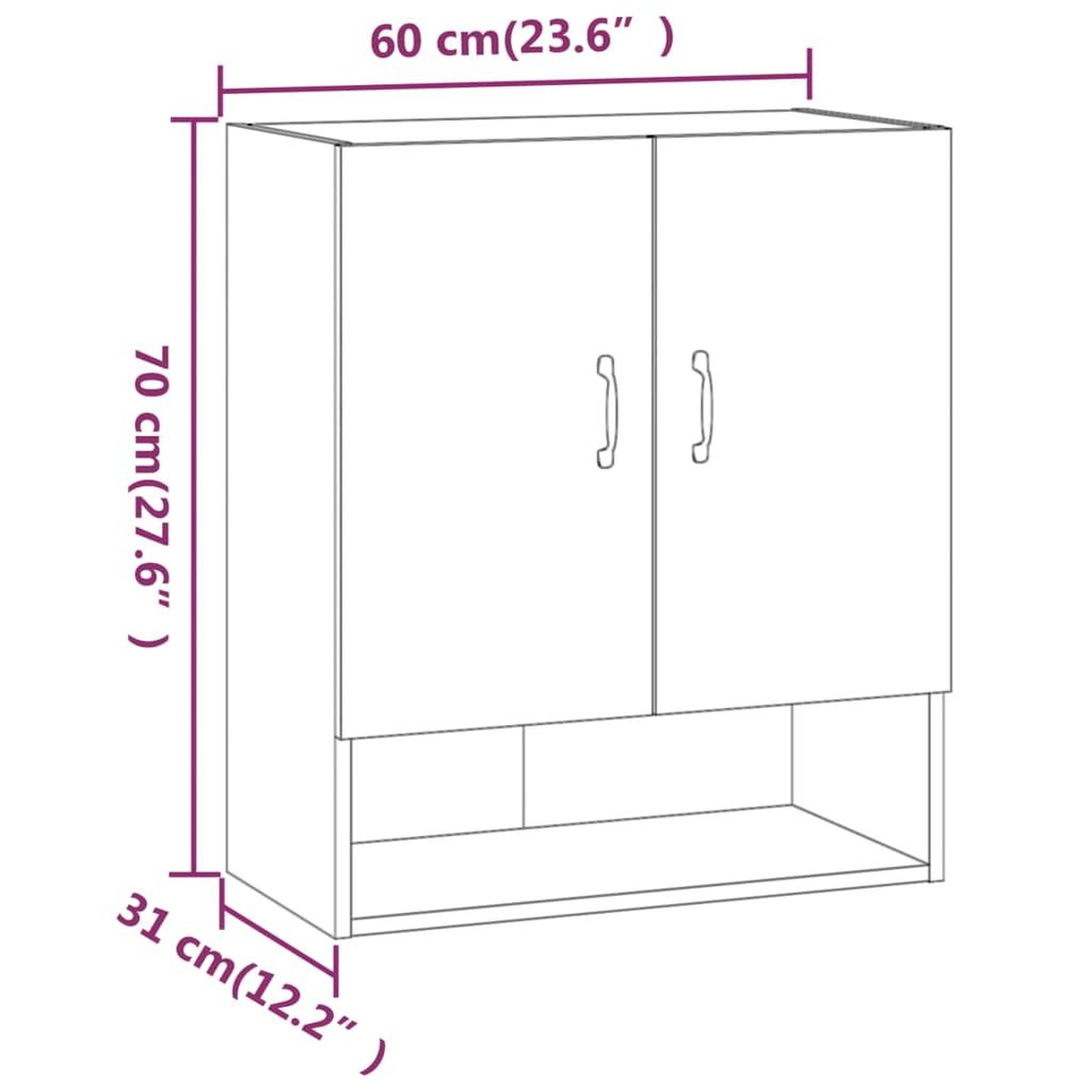 Voir la diapositive 6 : VIDAXL Armoire murale Blanc 60x31x70 cm Bois d'ingenierie