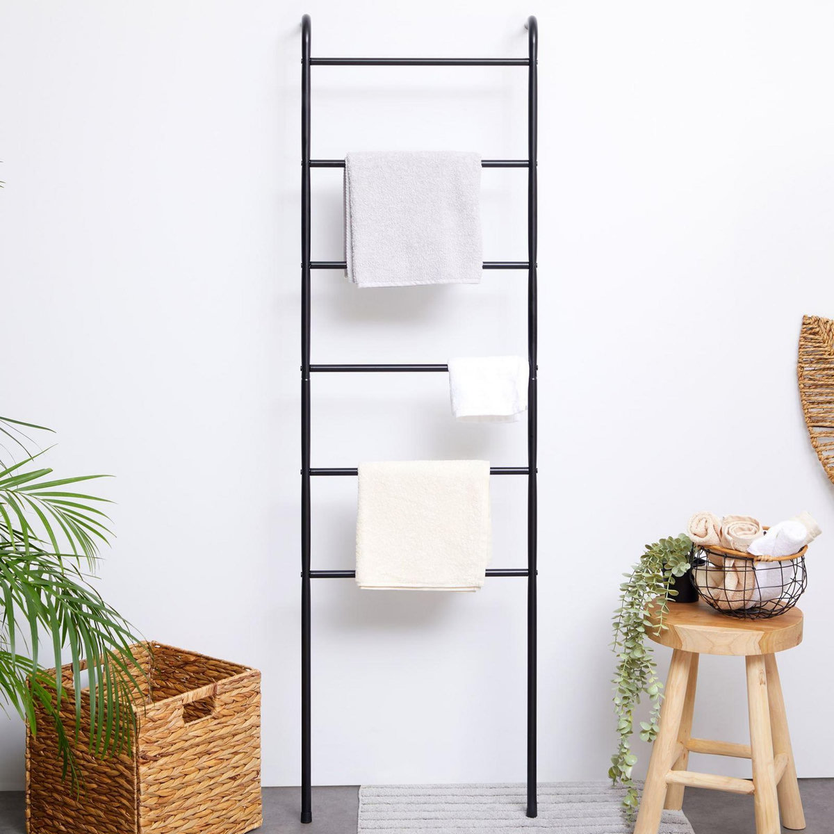 IDIMEX Echelle MORBIO porte-serviettes avec 6 barreaux, en métal