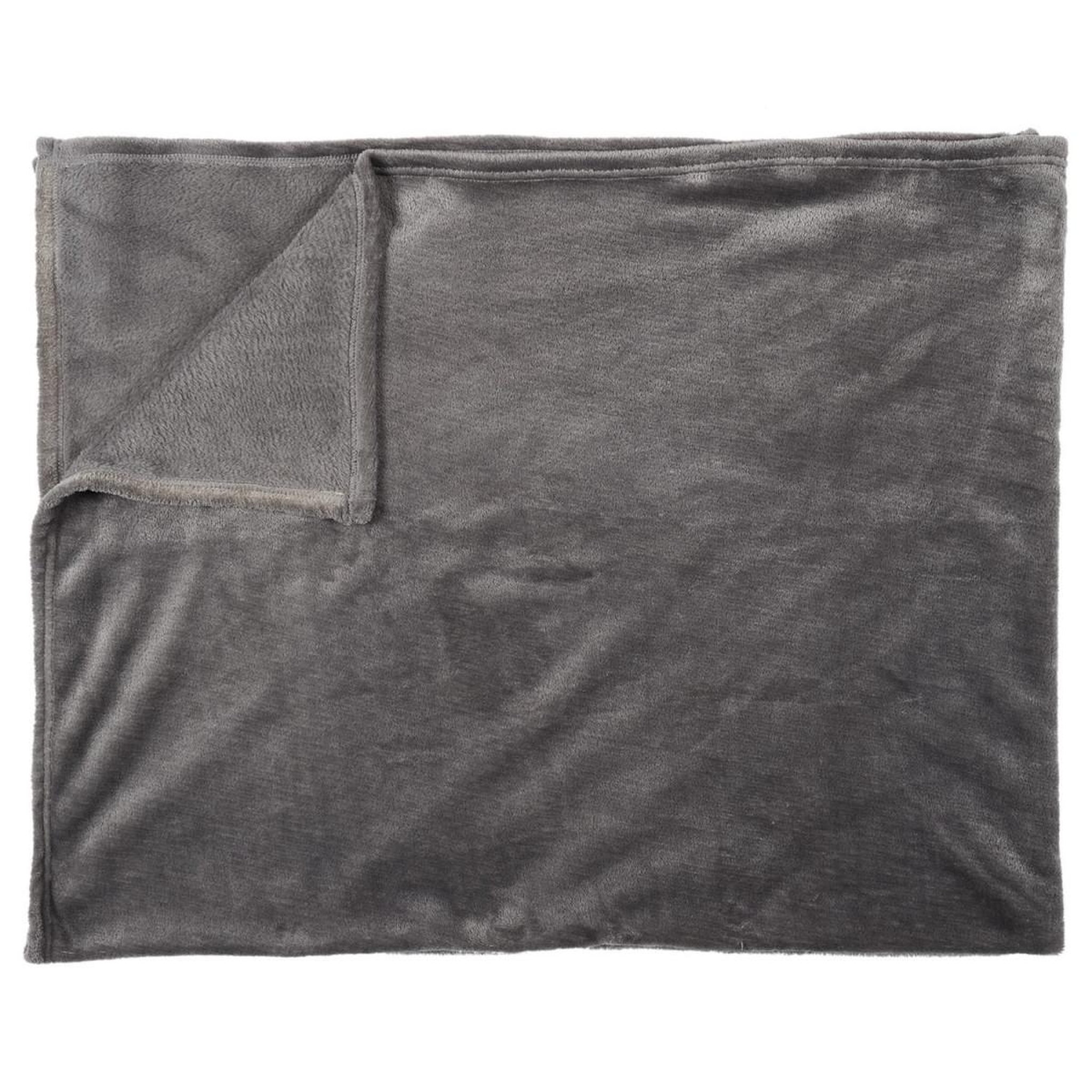 Voir la diapositive 1 : The Home Deco Factory Plaid flanelle  cocooning  125x150cm gris