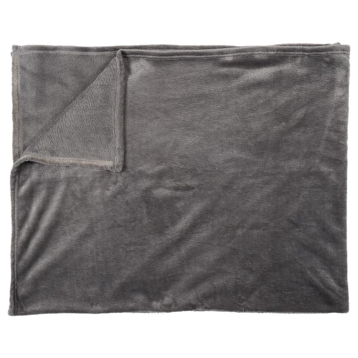 Paris Prix Plaid Flanelle  Cocooning  125x150cm Gris