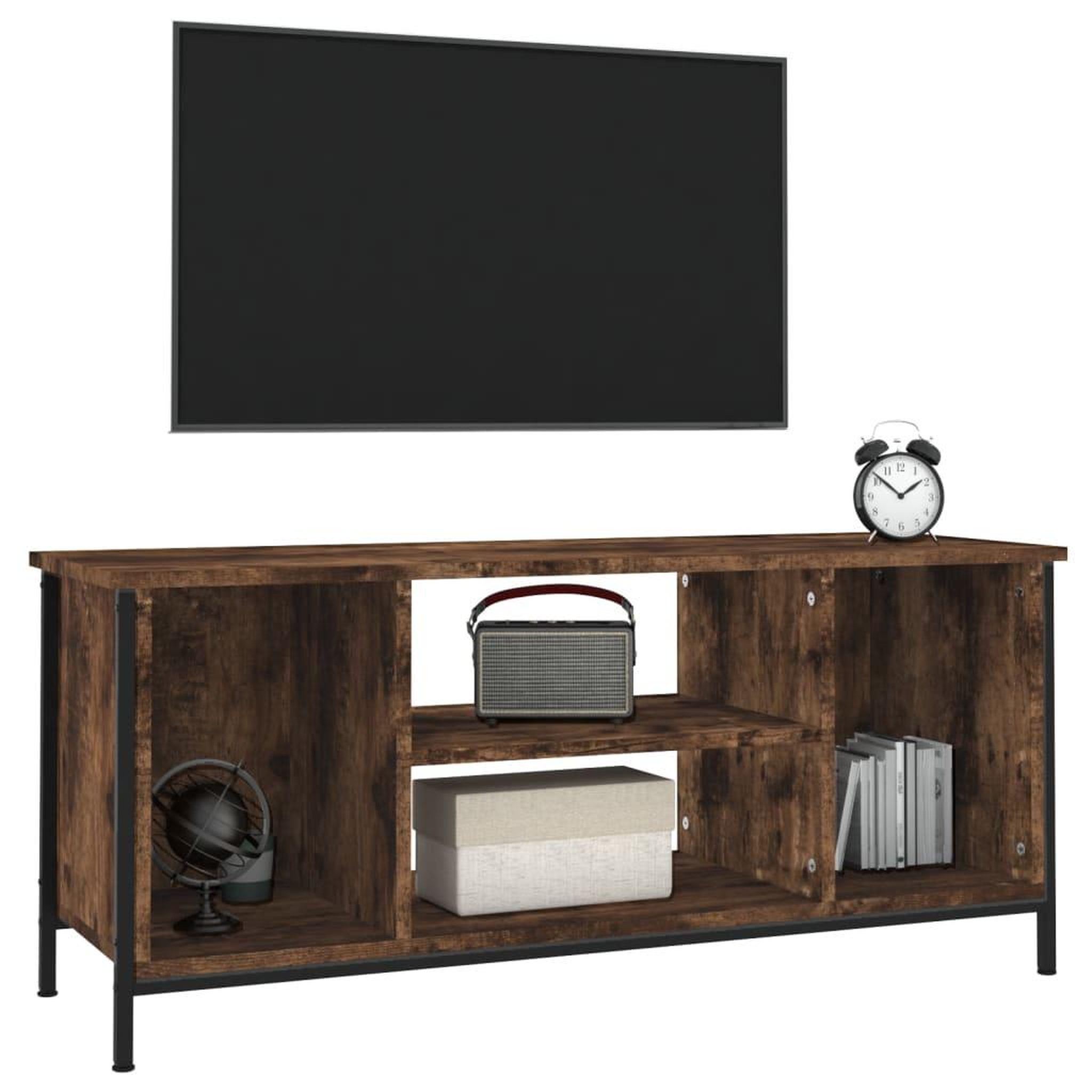 Voir la diapositive 4 : VIDAXL Meuble TV chene fume 102x35x45 cm bois d'ingenierie