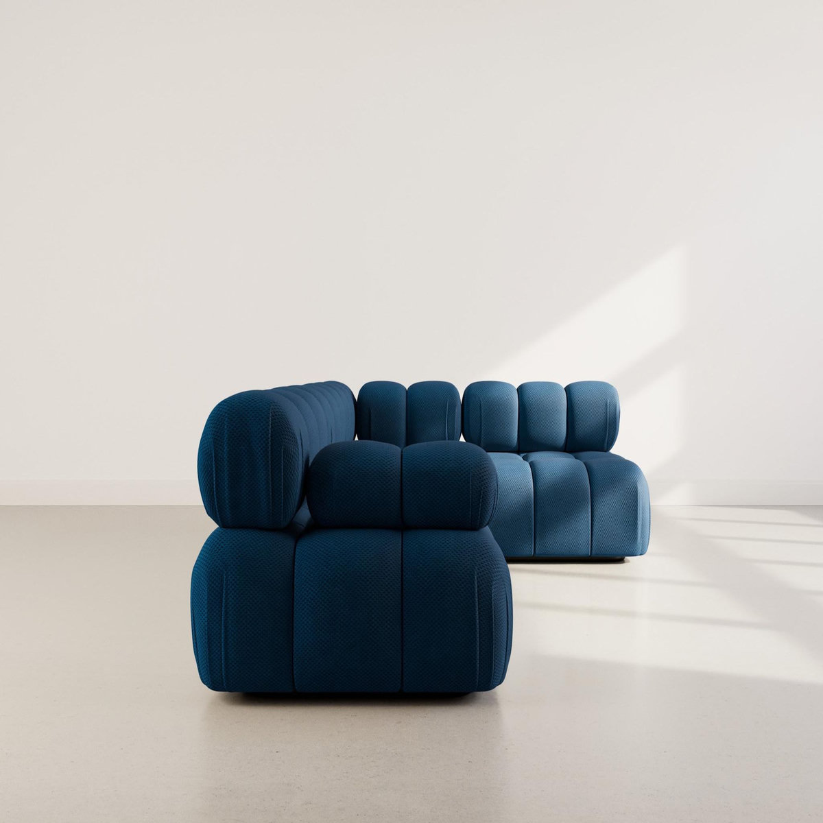 LISA DESIGN Ruby - canapé modulable d'angle droit 5 places en velours texturé