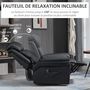 Voir la diapositive 6 : HOMCOM Fauteuil releveur inclinable avec repose-pied ajustable - fauteuil de relaxation électrique - revêtement synthétique noir
