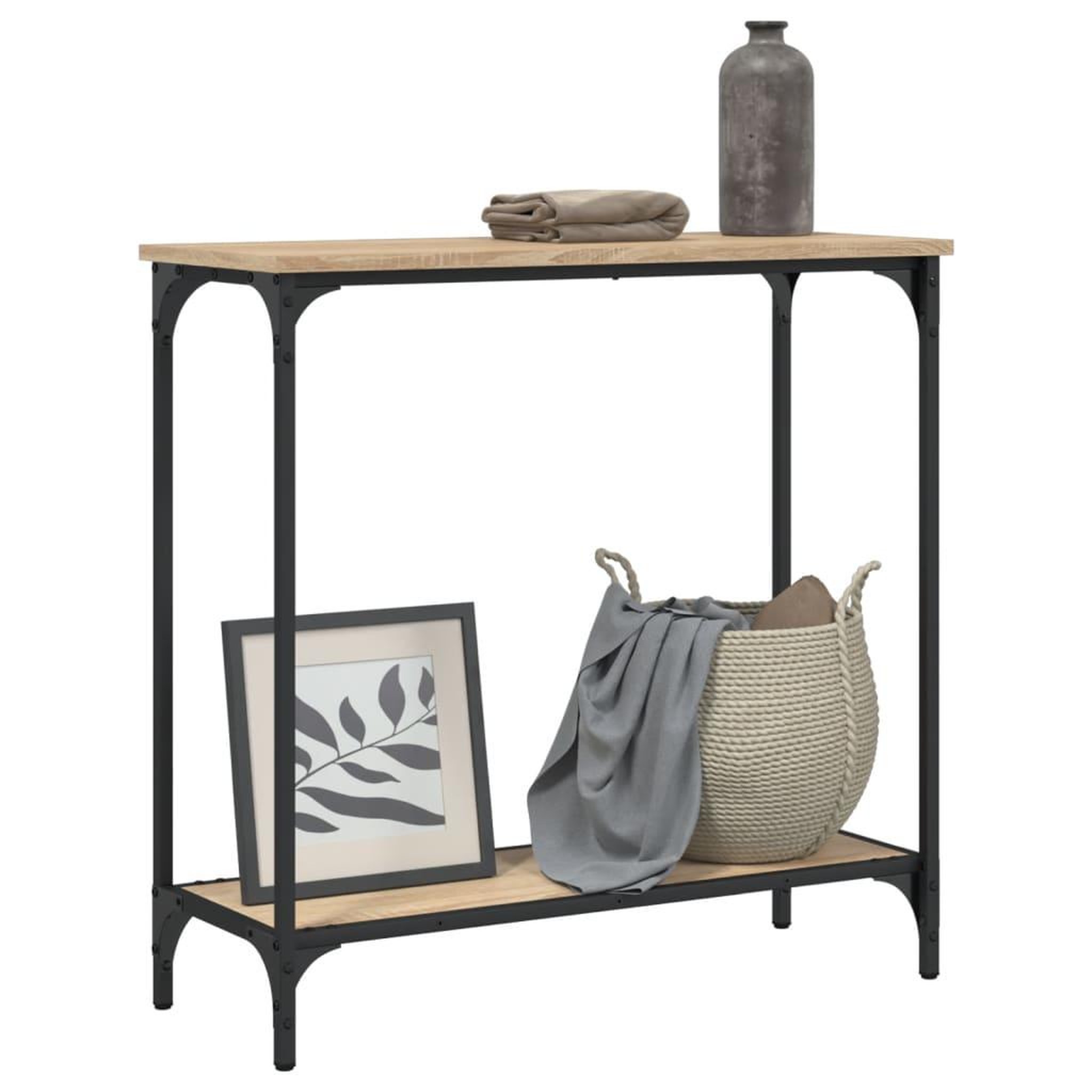 Voir la diapositive 3 : VIDAXL Table console chene sonoma 75x30,5x75 cm bois d'ingenierie