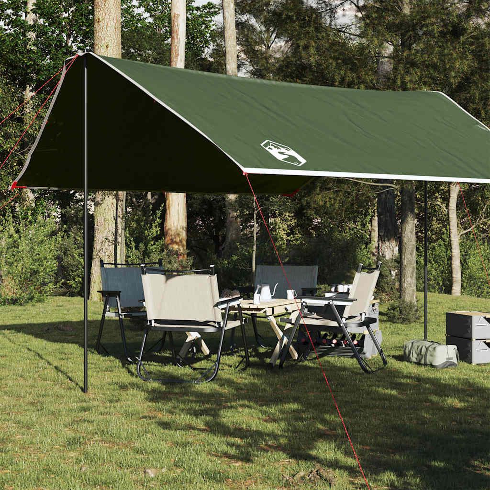 VIDAXL Bache de camping vert 430x380x210 cm impermeable