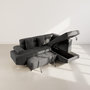 Voir la diapositive 3 : BEST MOBILIER Margaux - canapé d'angle droit 5 places convertible avec coffre et têtières réglables en velours texturé
