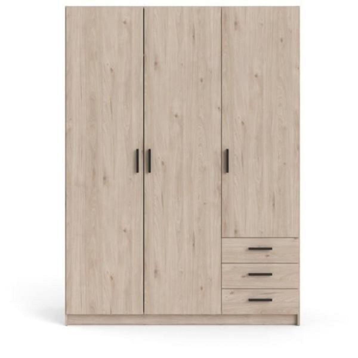 TVILUM Armoire VEGA - Décor chene - 3 portes + 3 tiroirs - L 147 x P 49,6 x H 200,4 cm
