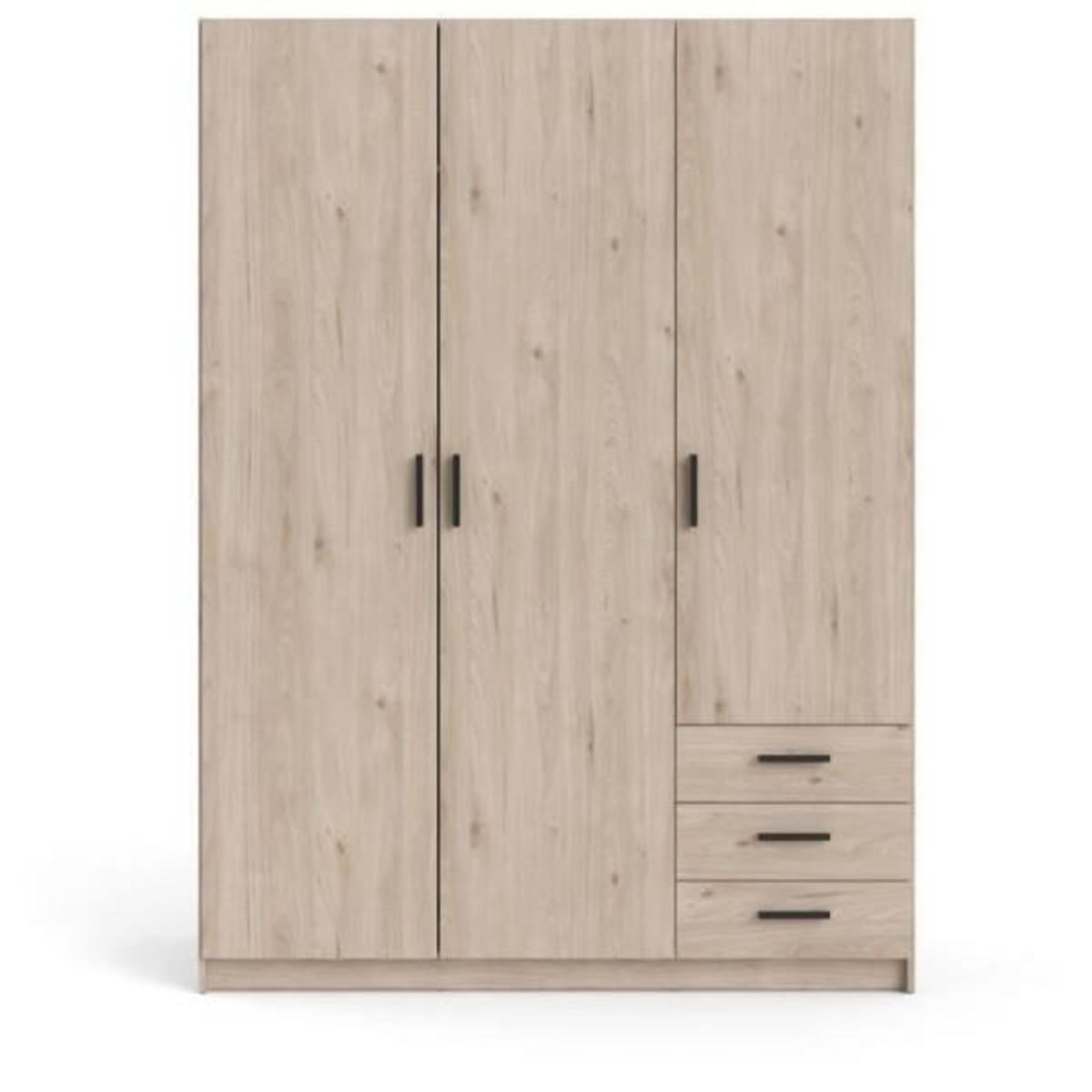 TVILUM Armoire VEGA - Décor chene - 3 portes + 3 tiroirs - L 147 x P 49,6 x H 200,4 cm