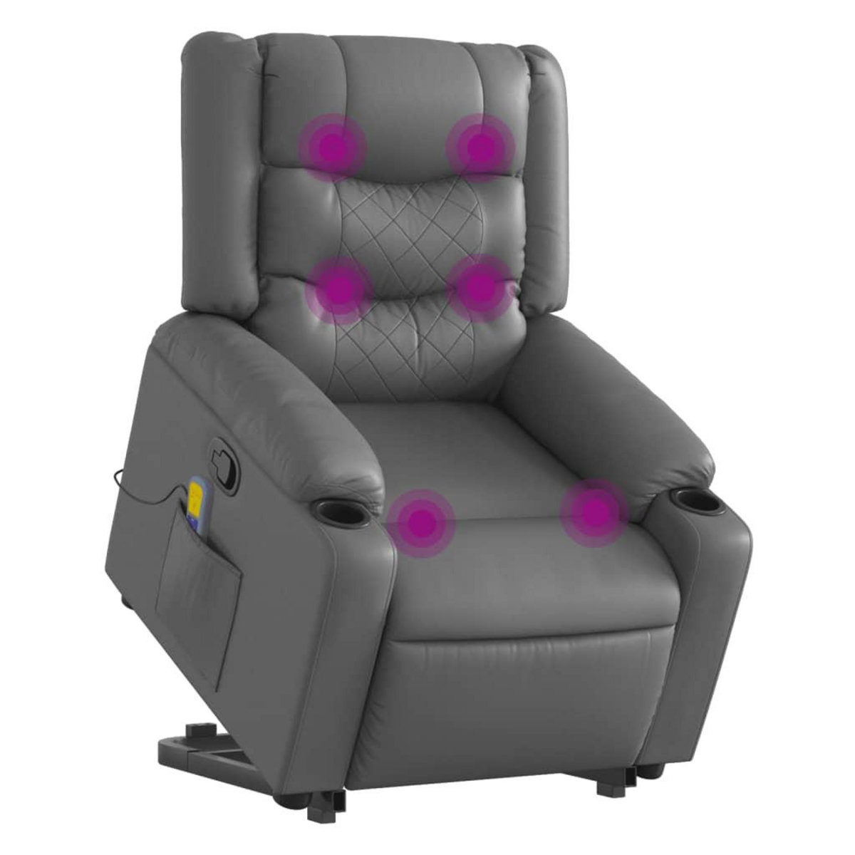 VIDAXL Fauteuil inclinable de massage Gris Similicuir