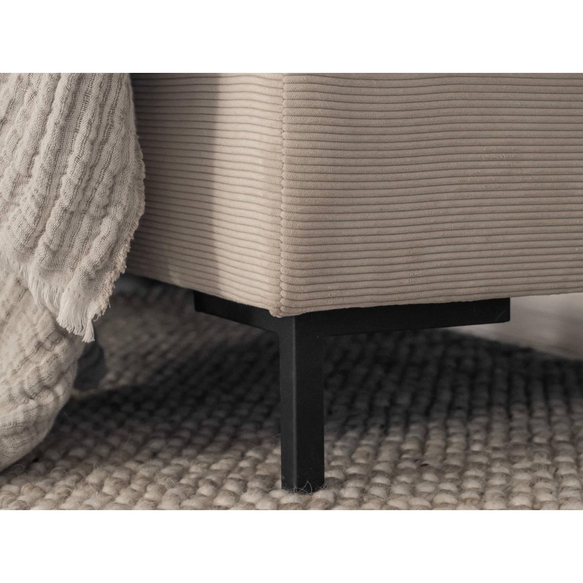 BEST MOBILIER Lilly - canapé panoramique d'angle droit - 7 places - convertible avec coffre - en velours côtelé