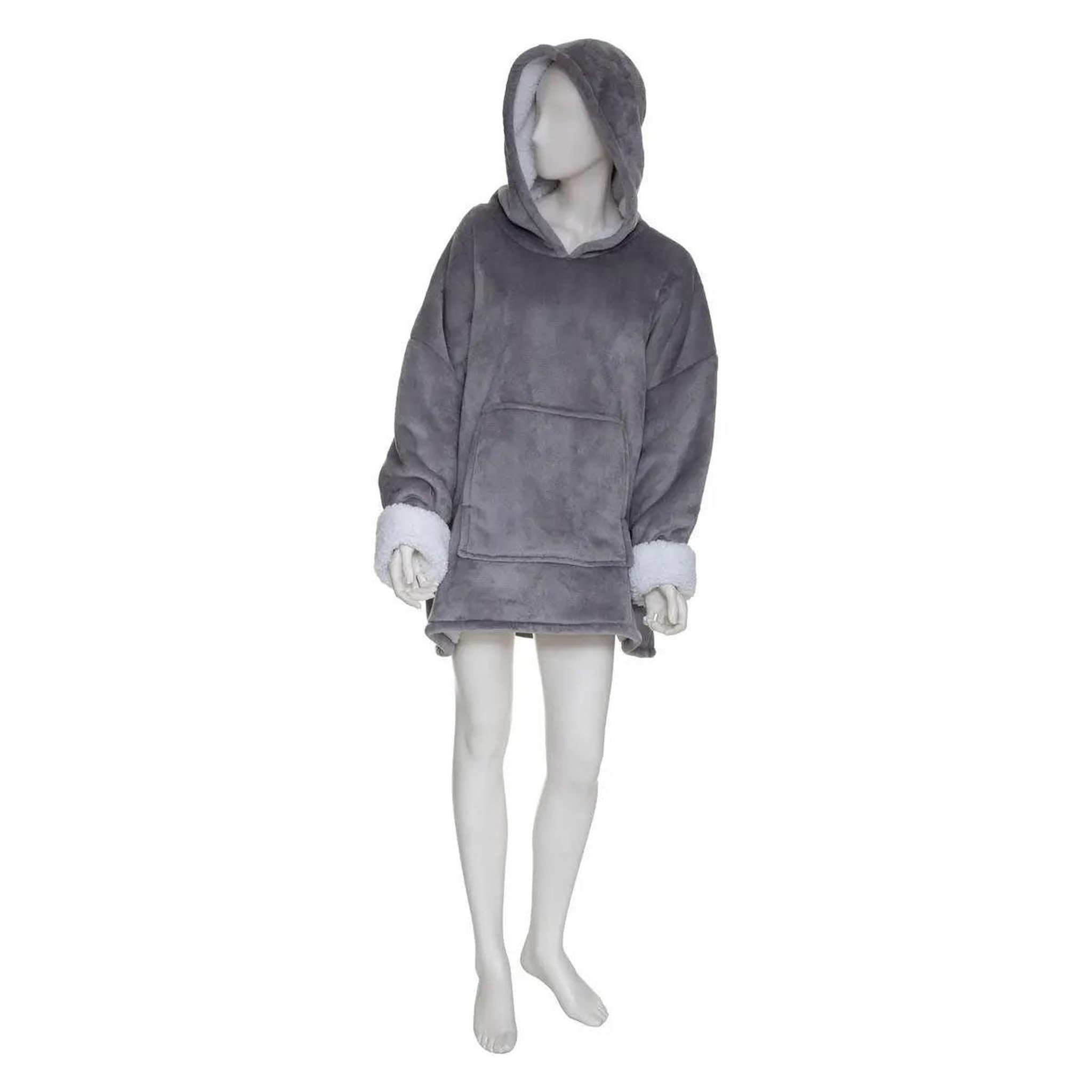 ATMOSPHERA Plaid sweat manche  flan  80x115cm gris galet