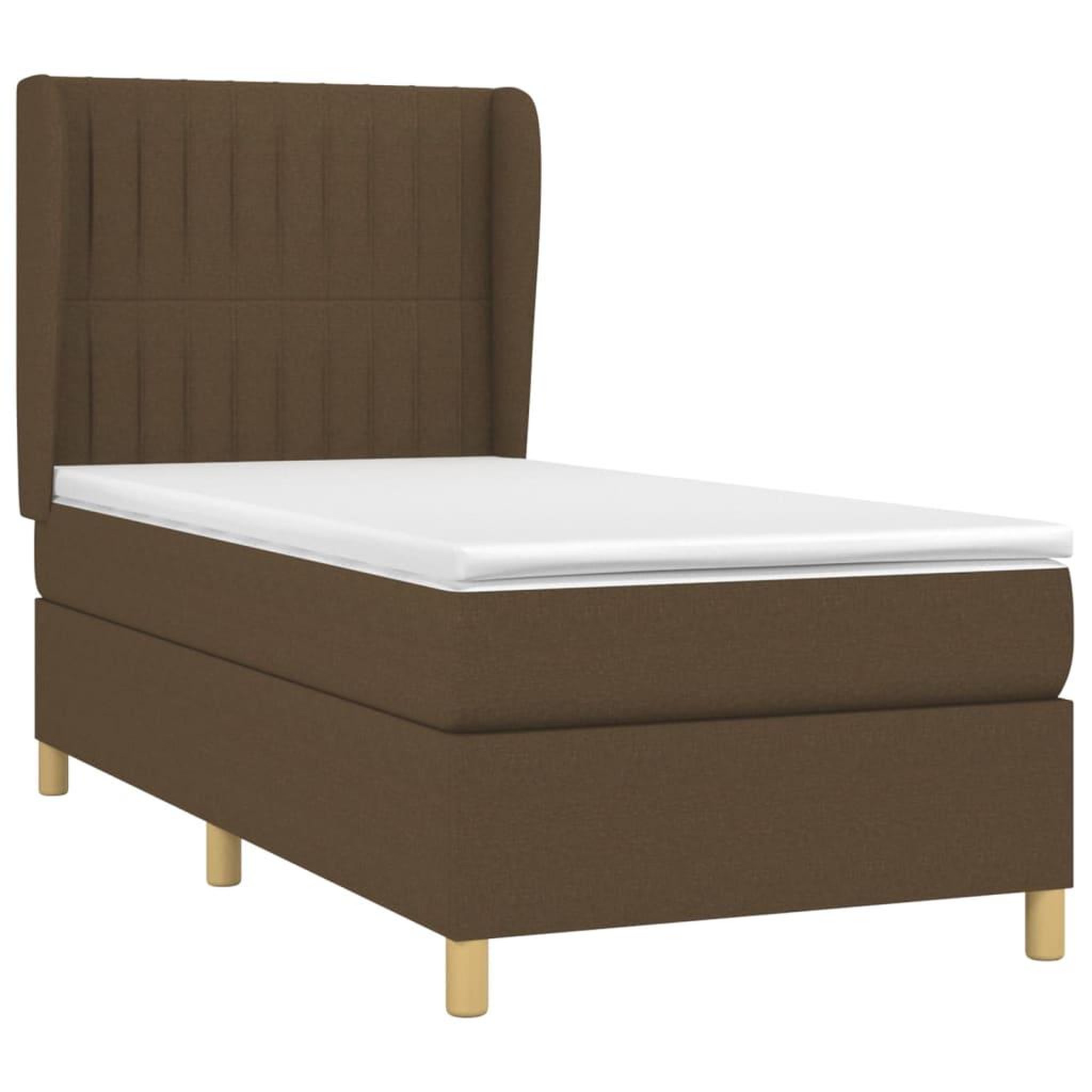 Voir la diapositive 3 : VIDAXL Sommier a lattes de lit avec matelas Marron fonce 80x200 cm