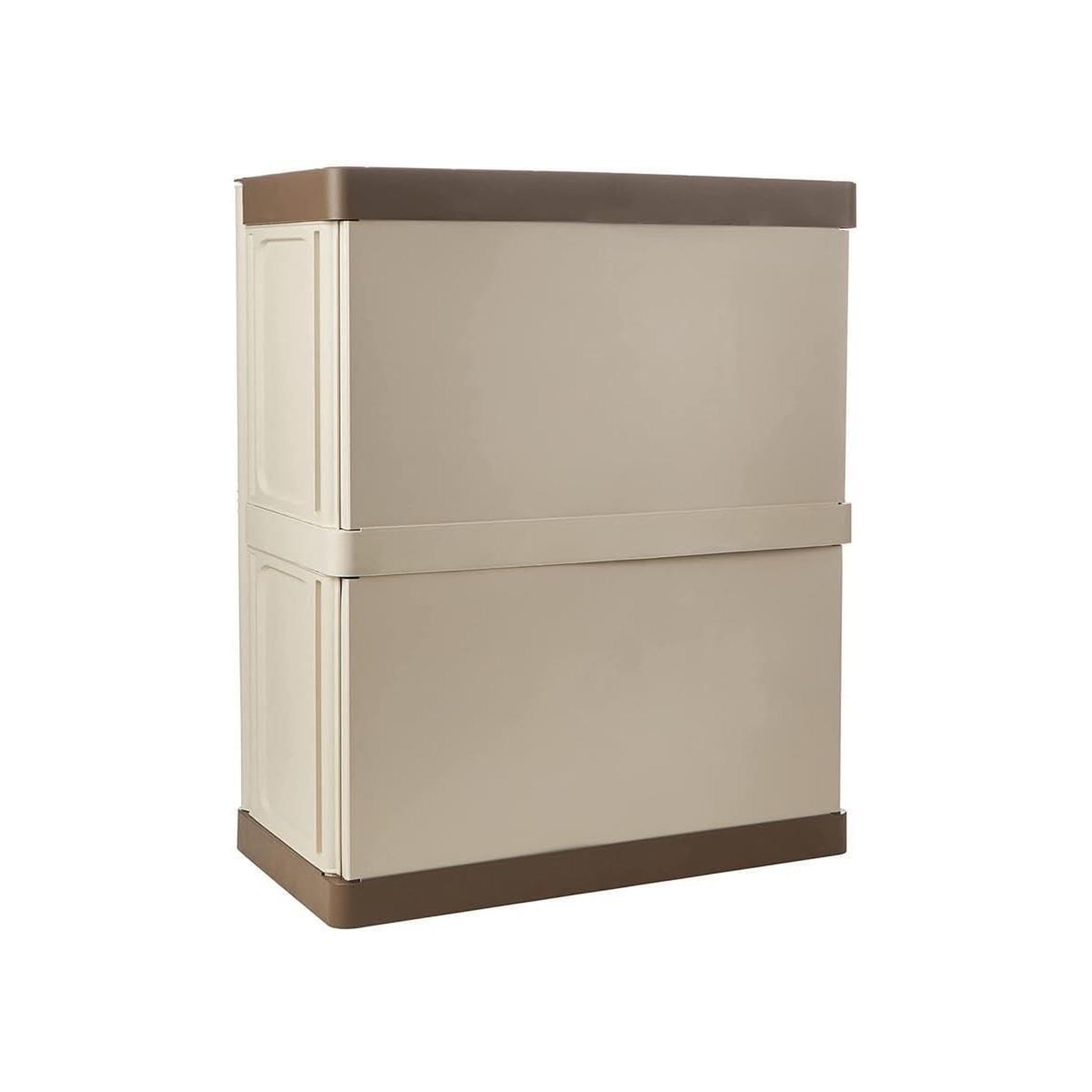 Voir la diapositive 5 : ART PLAST Armoire de rangement garage atelier - armoire basse 2 portes et 1 étagère polypropylène 70 x 39 x 85.5cm charge 20 kg