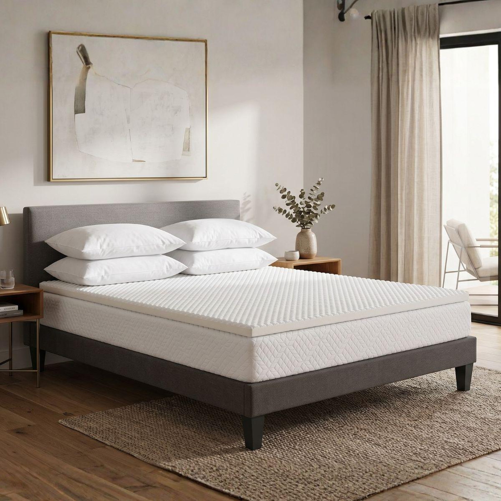 Voir la diapositive 1 : OLYMPE LITERIE OLYMPE LITERIE | Surmatelas NUAGE 1 place | Mémoire de forme & Zonage de confort