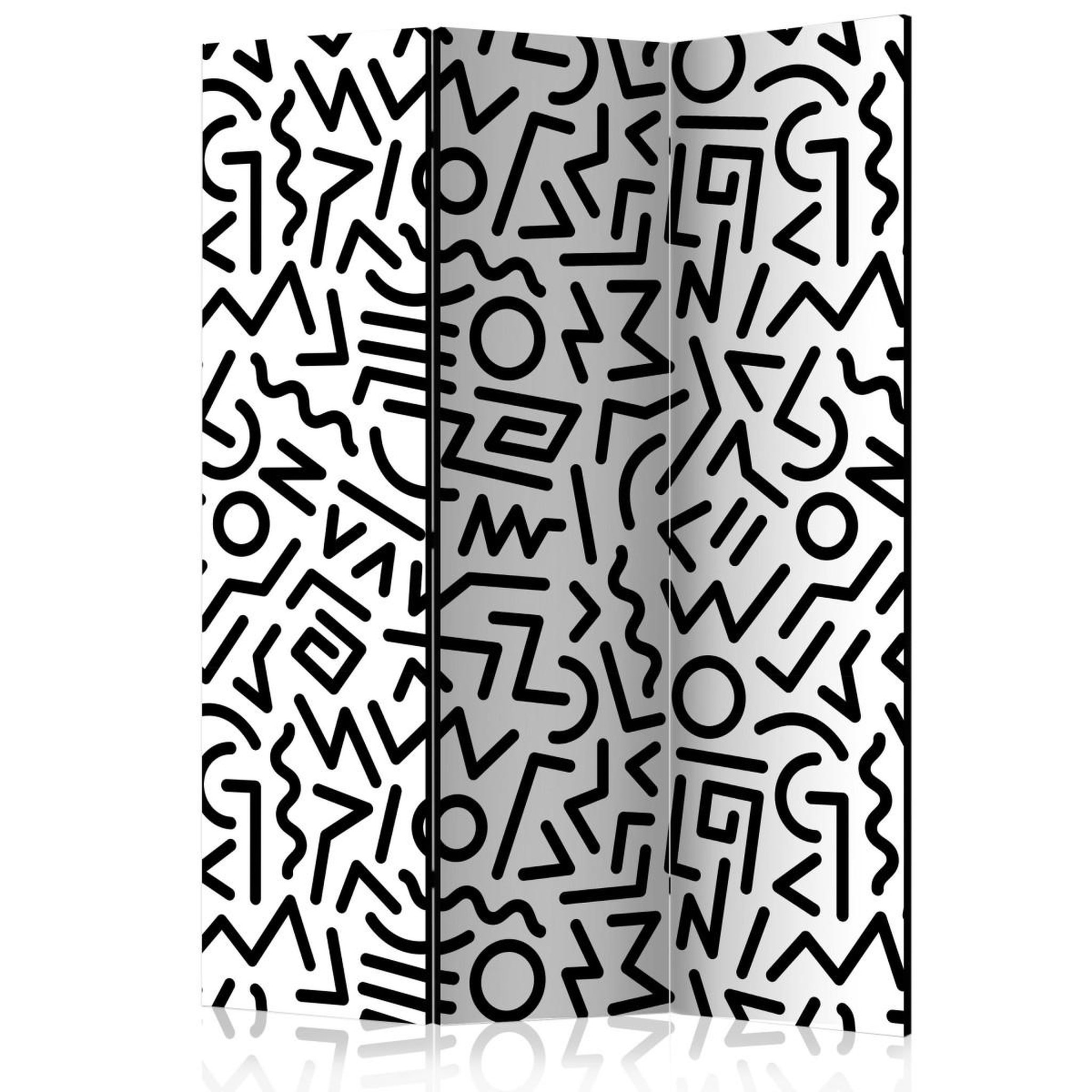Paris Prix Paravent 3 volets  black & white maze  135x172cm